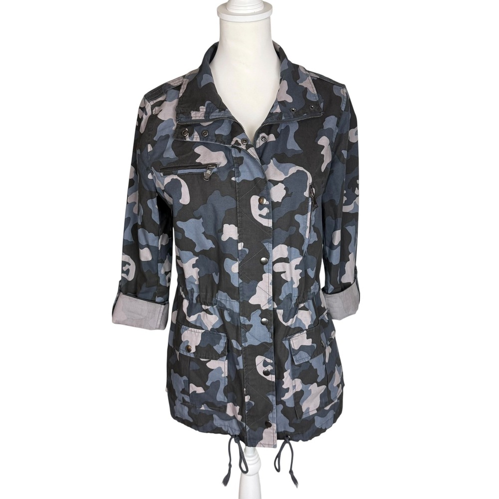 Banana Republic Womens Blue Camouflage Ripstop Cotton Utility Field Jacket M